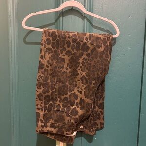Viral Leopard Print Barrel Jeans